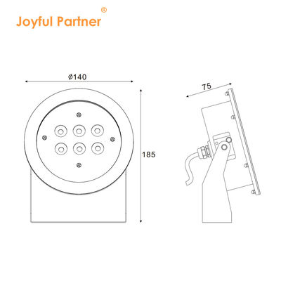 مصباح تحت الماء المقاوم للماء 12 فولت 24 فولت RGBW تغيير اللون DMX512 طريقة التحكم DIA 140MM 30° شعاع