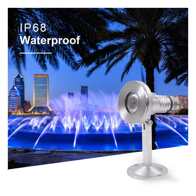 ضوء مضاد للماء تحت الماء DC24V 12V RGB مع دعامة تركيب شهادة CE IP68