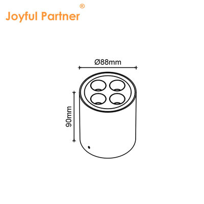 سقف داخلي خارجي IP65 8w سطح مرتفع شكل أسطوانة بارد أبيض 4000K LED Uplights شهادة CE ROHS