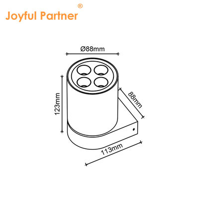 مصنع أضواء أسفل مرصعة خصيصًا 4 * 2w SMD LED داخلية خارجية IP65 أسطوانة أربع ثقوب