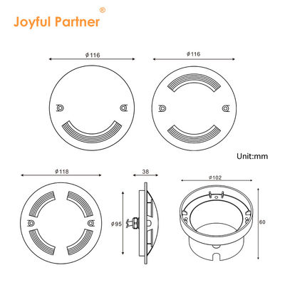 مبيعات ساخنة خاصة IP67 مضاد للماء الحجم المصغّر القصير الضخم الضخم الطابق المنبعث الجانبي ضوء LED تحت الأرض مضاد للوهج