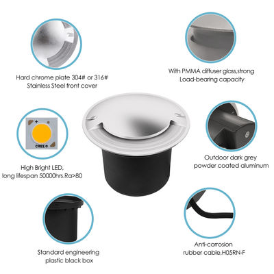 مدفون تحت الأرض Uplight سيارة القيادة فوق النوع 8W 15W 20W إصدار الجانب للاستقرار تحت الأرض