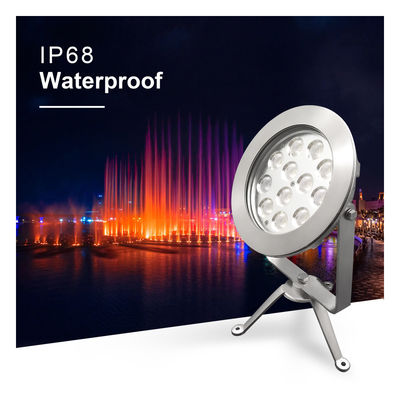 IP68 خارجية LED بقعة الضوء الفولاذ المقاوم للصدأ DMX512 RGBW 12w للاستخدام تحت الماء دعم DMX وحدة التحكم