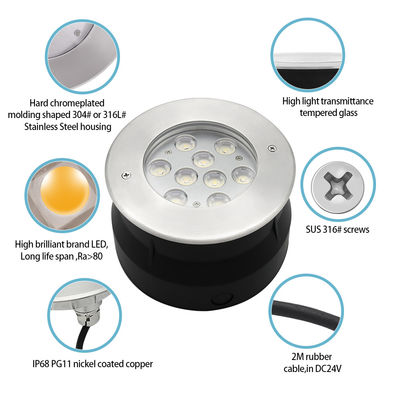 12 فولت 24 فولت مصباح تحت الماء 9 فولت 18 فولت RGB كامل اللون من الفولاذ المقاوم للصدأ IP68 أضواء حمام السباحة