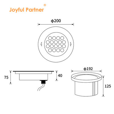 أضواء حمام سباحة تحت الماء RGBW IP68 SS316 DIA200mm مضاد للماء CE Rohs IP68 متعدد الألوان DC24V