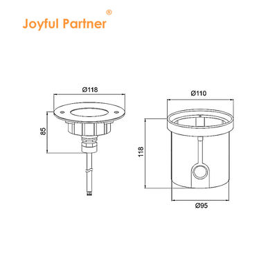 مضاد للماء تحت الماء أدى الضوء الفولاذ المقاوم للصدأ 316 DC24V IP68 RGBW 4in1 مع عدسة غير متماثلة