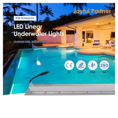 IP68 تحت الماء الخطي الضوء الفولاذ المقاوم للصدأ 316 24W LED DALI قابل للتخفيف مع غطاء تركيب بلاستيكي