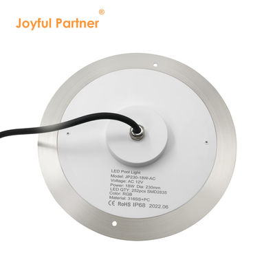 LED Pool Light Ultra Slim Resin Filled DIA230mm AC/DC 12v PC غطاء شفاف دعم تخصيص