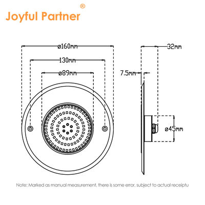 316L الفولاذ المقاوم للصدأ ضوء حوض سباحة تحت الأرض DIA 160mm * 32mm AC12v مع جهاز التحكم عن بعد