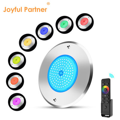 ضوء حوض سباحة تحت الأرض LED DIA160MM * 32MM AC12V 316 الفولاذ المقاوم للصدأ مع جهاز تحكم RGB