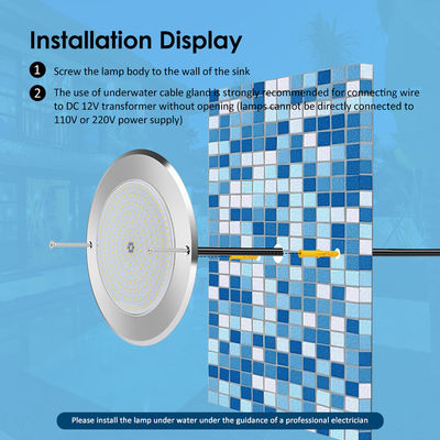 المياه تحت المياه أضاءة حمام سباحة LED 316 الفولاذ المقاوم للصدأ 25W Smd2835 الراتنج ملئ Rgb 3000K