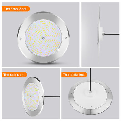 مصابيح حمام سباحة تحت الماء 316 الفولاذ المقاوم للصدأ 25W Smd2835 الراتنج مليء 3000K RGB مصباح حمام سباحة SMD 2835 AC 12v IP68 مقاوم للماء بالكامل