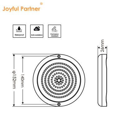 أضواء حمام السباحة الراتنج المملوء شكل مسطح RGB سطح مثبت SMD LED 152mm Dia