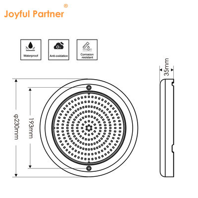 ABS Par56 فولاذ المقاوم للصدأ حوض الضوء AC 12v سطح نصب SMD LED 230mm Dia