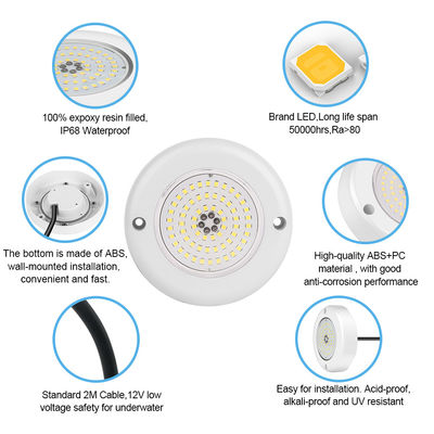 AC 12V الغوص تحت الماء IP68 RGB التحكم في جهاز التحكم 15W الراتنج المملوء السطحية المثبتة LED حوض السباحة الضوء