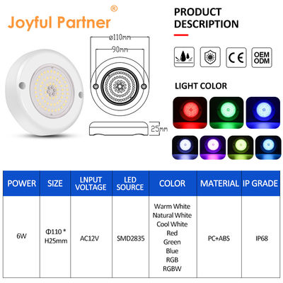 AC12V الغوص تحت الماء IP68 RGB تحكم مفتاح 15W الراتنج المملوء السطح مثبت