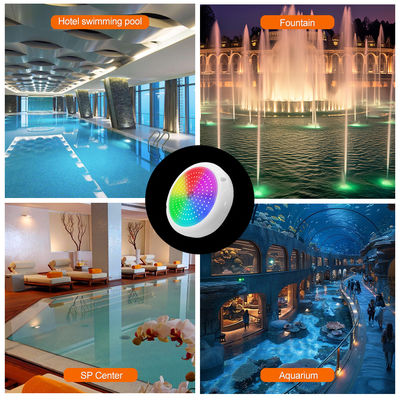أضواء حمام سباحة تحت الماء PAR56 سطح جدار خرسانة مثبت مع 18 مفتاح جهاز تحكم عن بعد