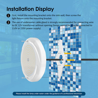 35 واط إضاءة حمام سباحة LED للحمام الخرساني SPA 230 * 35mm ABS المواد AC12V RGB RGBW