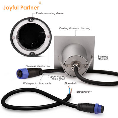 مصباح الحائط ذكي LED IP65 الألومنيوم جسم مربع الشكل DC 24v 1w 2w 3w مصباح الدرج LED للردهة