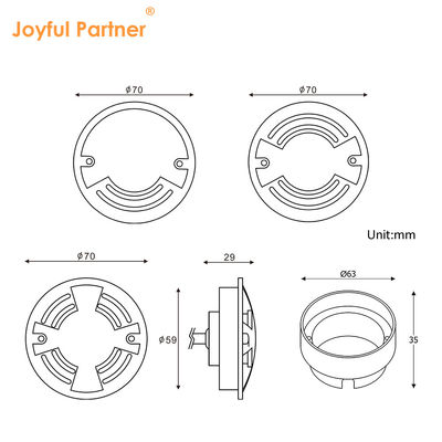 ضوء سطح السفينة تحت الأرض 12/24DC IP67 مقاوم للماء 3W OSRAM SMD LED لون واحد CE ROHS مع ضمان لمدة عامين