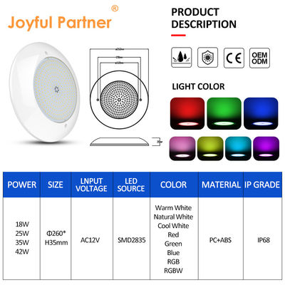 صانع OEM / ODM مقاوم للماء 15W RGB WiFi التحكم 4 أسلاك الاتصال SMD 2835 AC 12V 35W