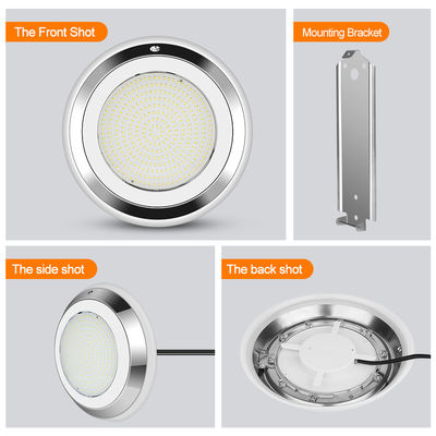 ضوء حمام سباحة تحت الماء RGB LED ضوء حمام سباحة تحت الماء IP68 DIA280MM الحائط المقاوم للصدأ