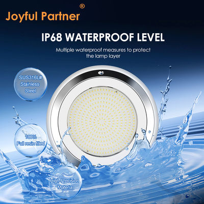 ضوء حمام سباحة تحت الماء RGB LED ضوء حمام سباحة تحت الماء IP68 DIA280MM الحائط المقاوم للصدأ