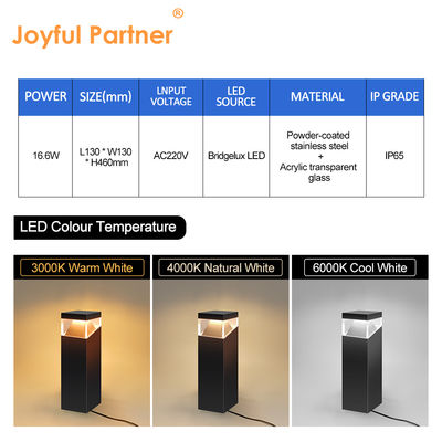 الحديقة LED الضوء العشب المادة الفولاذ المقاوم للصدأ AC 220V مكافحة الأشعة فوق البنفسجية مربع IP65 للداخل