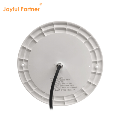 عاكس ضوء مسبح مملوء بالراتنج 160 مم DC12V 10W بلاستيك بالكامل SMD2835 108 قطعة RGBW لون جهد ثابت