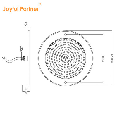 عاكس ضوء مسبح مملوء بالراتنج 160 مم DC12V 10W بلاستيك بالكامل SMD2835 108 قطعة RGBW لون جهد ثابت