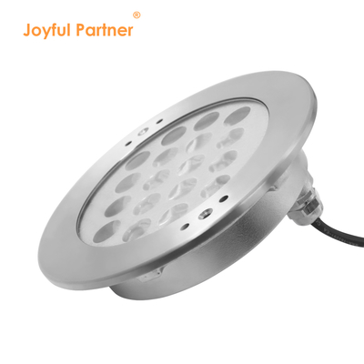ضوء غاطس تحت الماء DC24V 18W RGB من الفولاذ المقاوم للصدأ 316 مع جهاز تحكم عن بعد ومحول