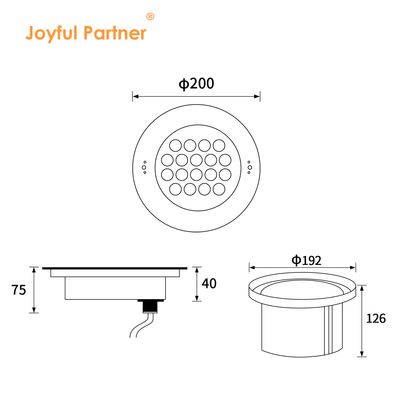 مصباح حوض سباحة تحت الماء مضاد للماء IP68 12V الفولاذ المقاوم للصدأ 18W 36W LED واحد لون شهادة CE ROHS