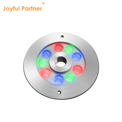 ضوء نافورة LED 316 من الفولاذ المقاوم للصدأ RGB لون واحد 170*61 مم DC12V / 24V IP68 مقاوم للماء