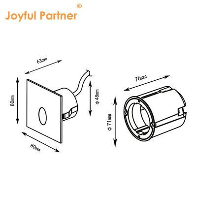 مصباح سلم LED دائري 1 واط 2 واط، هيكل من الألومنيوم المصبوب، مثبت على الحائط للممرات الخارجية