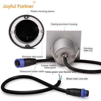 مصباح سلم LED دائري 1 واط 2 واط، هيكل من الألومنيوم المصبوب، مثبت على الحائط للممرات الخارجية