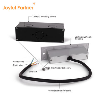 مصباح LED للدرج IP65 3W، تثبيت غائر، 145*45 مم، Osram SMD LED، لون واحد، ألومنيوم وزجاج مع مشابك