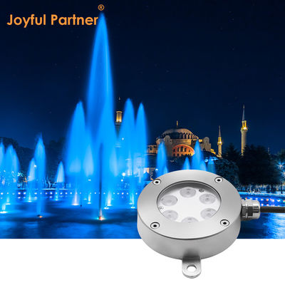 إضاءة نافورة LED قابلة للتحكم بـ DMX512 بجهد 24 فولت تيار مستمر 12 واط 3000 كلفن من الفولاذ المقاوم للصدأ IP68 للمناظر الطبيعية تحت الماء