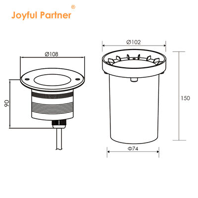 أضواء الحديقة تحت الأرض LED 3W 6W 9W DC12V-24V DIA108MM مع زاوية شعاع 30 درجة