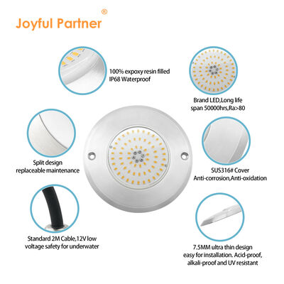 المواد الفولاذ المقاوم للصدأ PAR56 الراتنج الكامل IP68