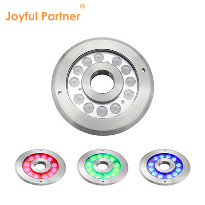 مصباح نافورة LED 12 فولت 24 فولت تحت الماء IP68 من الفولاذ المقاوم للصدأ RGB هيكل نفاث مياه مقاوم للماء تغيير الألوان تحكم خارجي