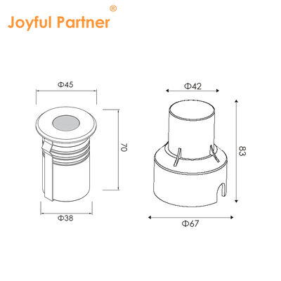 ضوء تحت الأرض LED IP67 3W 3 سنوات الضمان 40-42MM للأسواق الرصيف