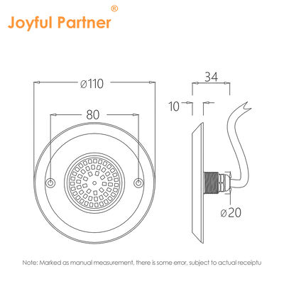 مصباح LED PAR56 LED لحمام السباحة 6 واط SMD2835 الأبعاد 110*34 مم 20 قطعة/الكرتون DC12V ستانلس ستيل 316 مع ABS