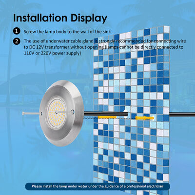 6W Ultra Slim Underwater PAR56 Pool Lamp SMD LED 2835 مقاوم للماء 110x34MM DC12V/AC12V