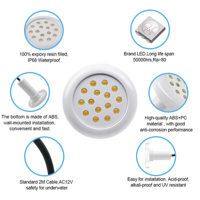 AC12V حمام سباحة ضوء RGB تحت الماء 6W SMD5050 جهاز كمبيوتر منزلي ديكور مع 18 مفتاحا جهاز تحكم عن بعد