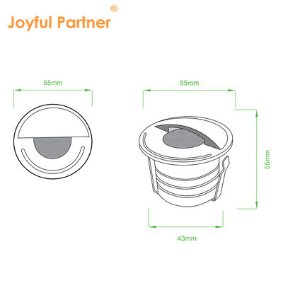 مصابيح LED تحت الأرض 3W AC 85-265V 1/2/3/4 الجانب DIA55MM*H55MM العدسة البصرية مع كابل طاقة 0.5M