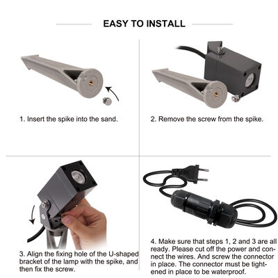 LED Garden Spot Lights 2W CREE LED IP65 Waterproof DC24V Aluminum Anodizing Body Surface Mount on Ground