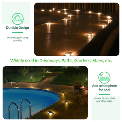 إضاءة أرضية جانبية الانبعاث بغطاء من الفولاذ المقاوم للصدأ 10 واط OSRAM SMD قطر 172 مم مع أكمام تثبيت ABS