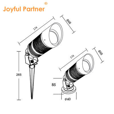 LED Garden Spot Lights IP65 14W Cree COB DC24V AC 220V DIA68MM With Anti Glare Hood