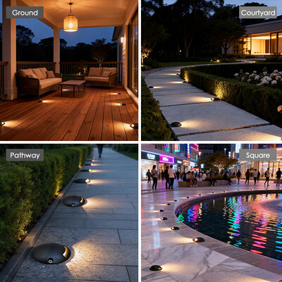 IP65 Rated 1W LED Underground Deck Light Outdoor Step Driveway Lighting 12V Inground Uplights for Road Use