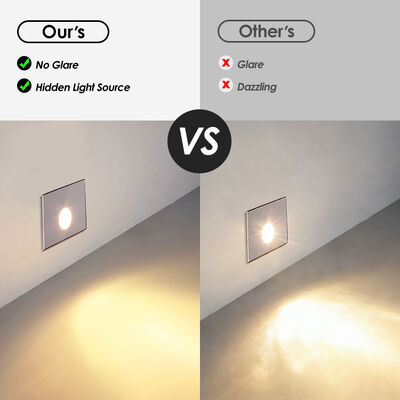 إضاءة درج وجدار غائرة LED 3 واط تيار متردد 220 فولت ألومنيوم مصبوب أبيض IP65
